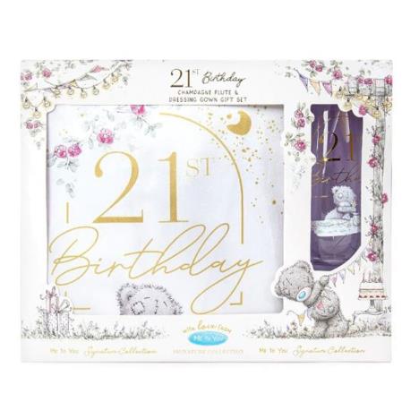 21st Birthday Dressing Gown & Glass Me to You Bear Gift Set £19.99